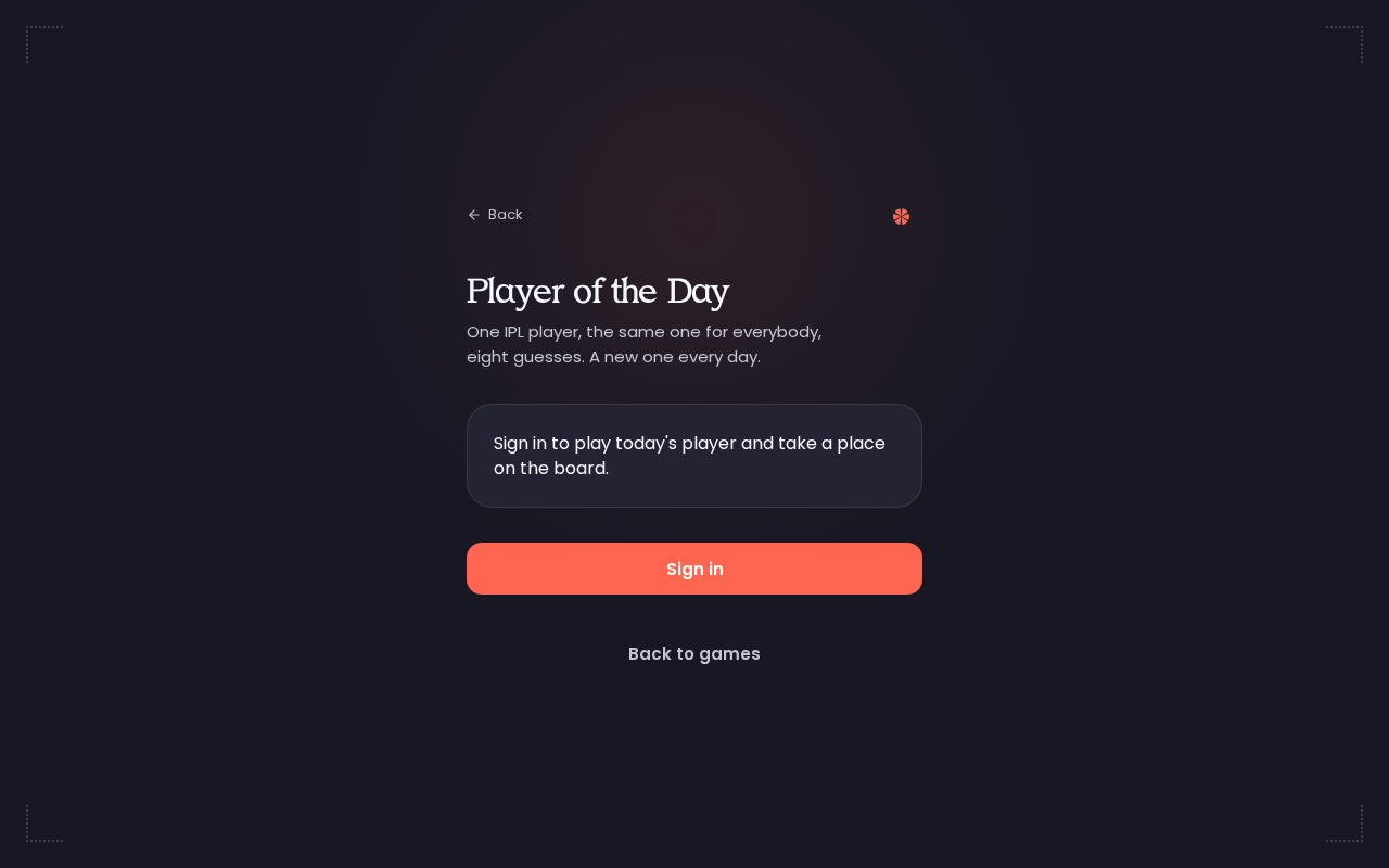 The daily asks a guest to sign in before it deals a player.